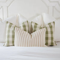 WOVEN NATURAL PINSTRIPE PILLOW COVER