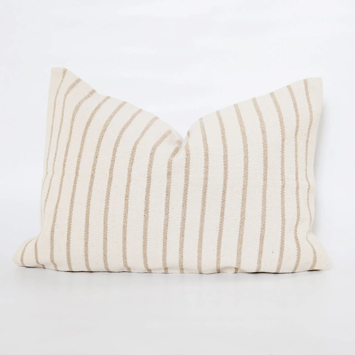 WOVEN NATURAL PINSTRIPE PILLOW COVER