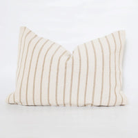 WOVEN NATURAL PINSTRIPE PILLOW COVER