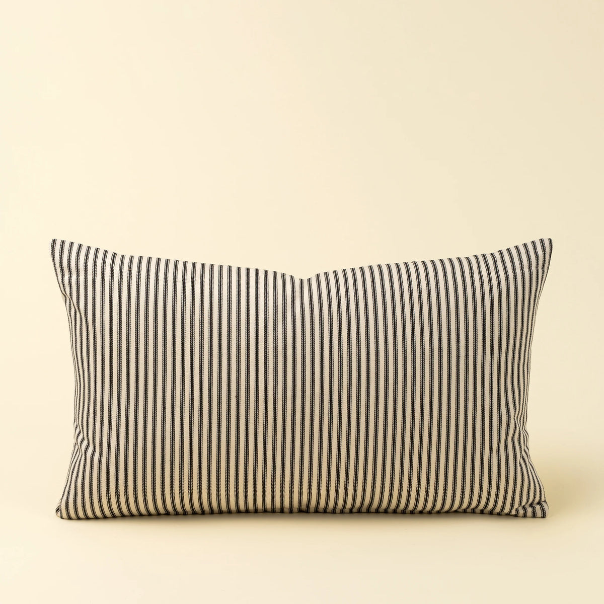 BLACK TICKING LUMBAR PILLOW