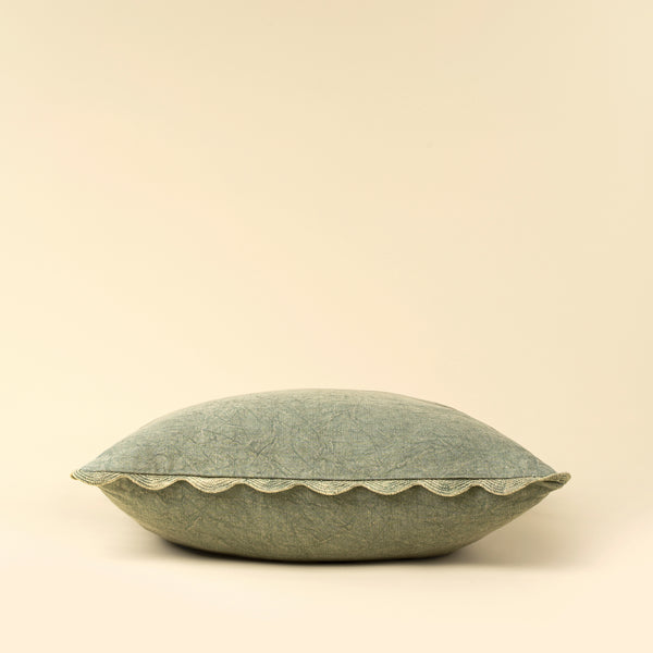 SCALLOPED EDGE PILLOW SAGE GREEN