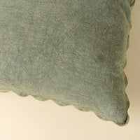 SCALLOPED EDGE PILLOW SAGE GREEN