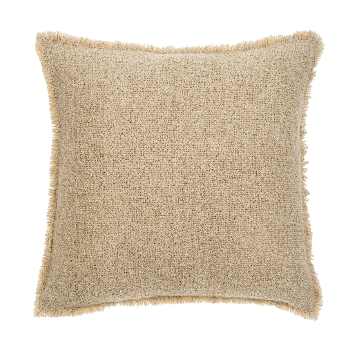 FRINGED BOUCLE PILLOW SAND