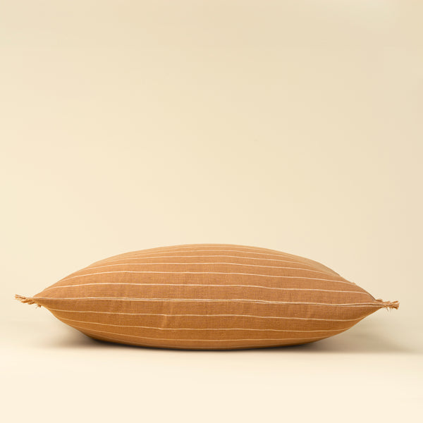 HAND LOOM STRIPE PILLOW TERRACOTTA