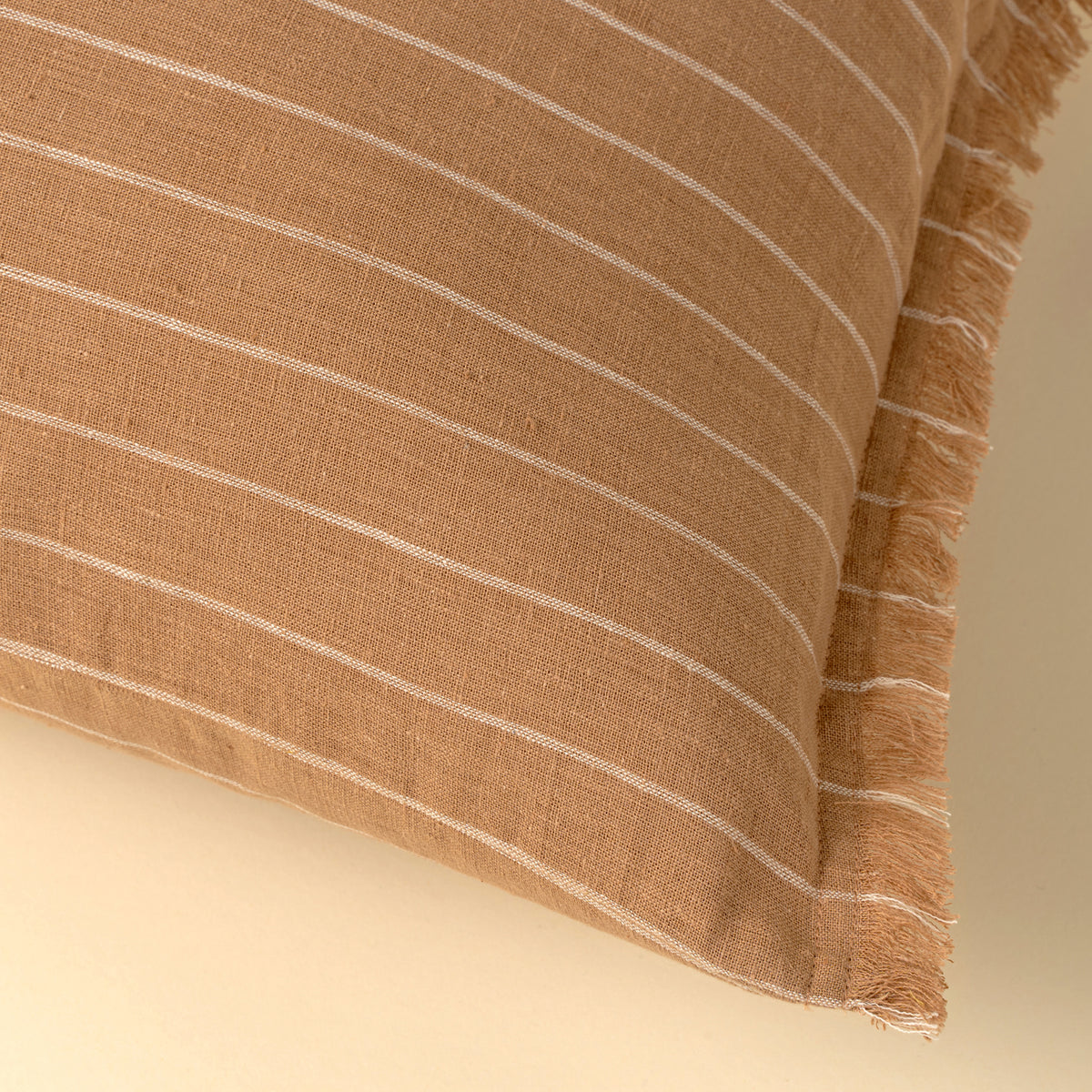 HAND LOOM STRIPE PILLOW TERRACOTTA