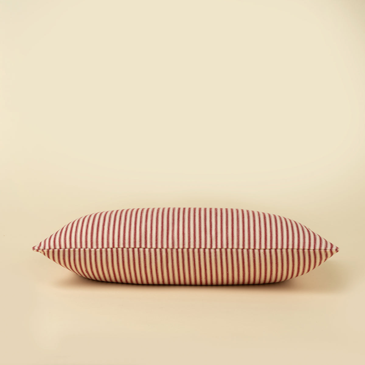 RED TICKING LUMBAR PILLOW