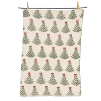 CHRISTMAS TREE W/ BOWS COTTON TEA TOWEL