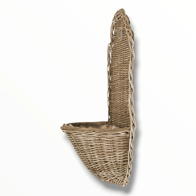 GREY RATTAN WALL PLANTER