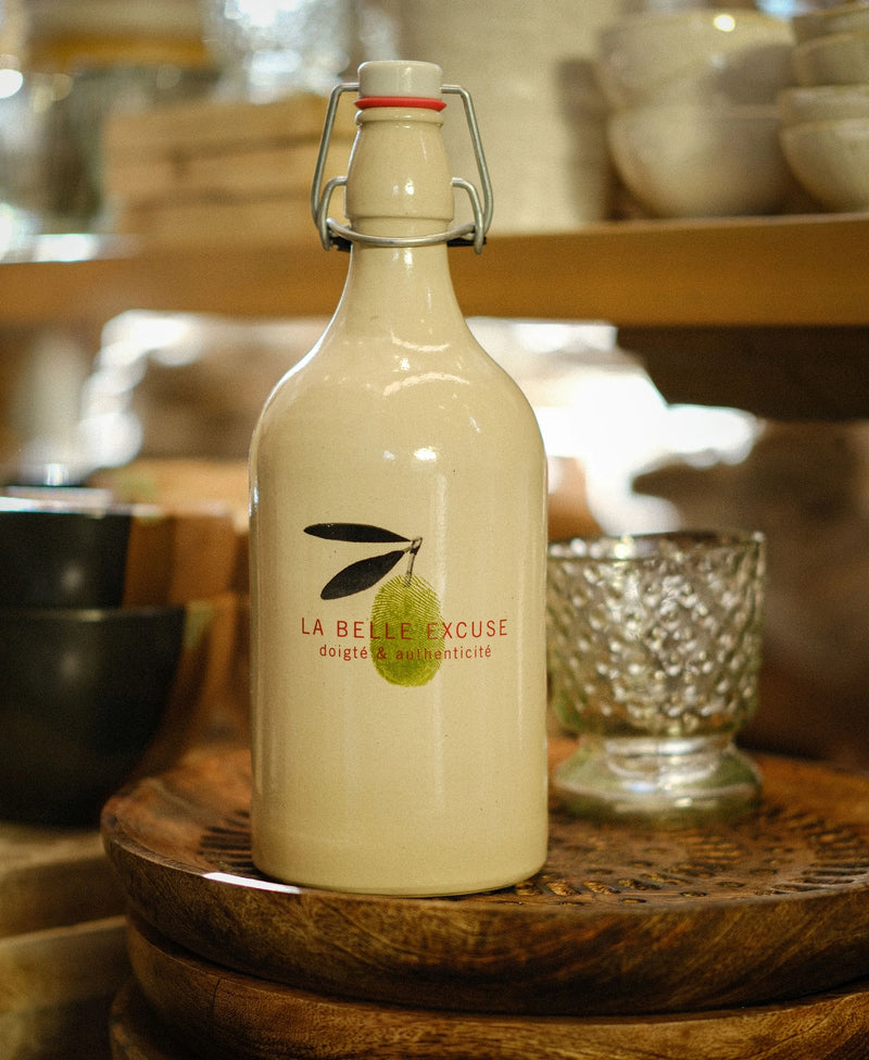 EXTRA VIRGIN GREEN OLIVE OIL W/ CERAMIC CRUET