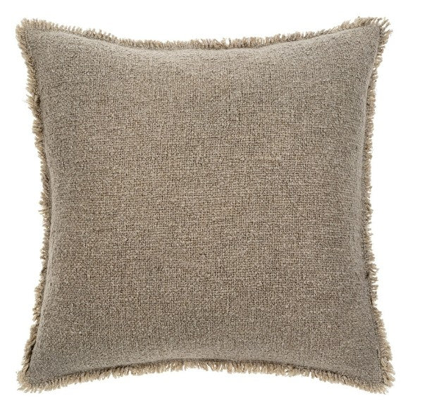FRINGED BOUCLE PILLOW SAGE GREY
