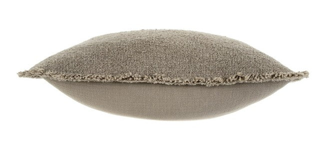 FRINGED BOUCLE PILLOW SAGE GREY