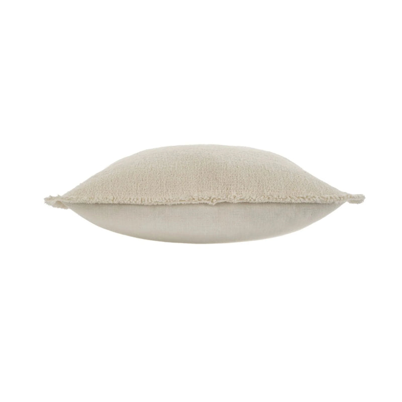 FRINGED BOUCLE PILLOW OFF WHITE