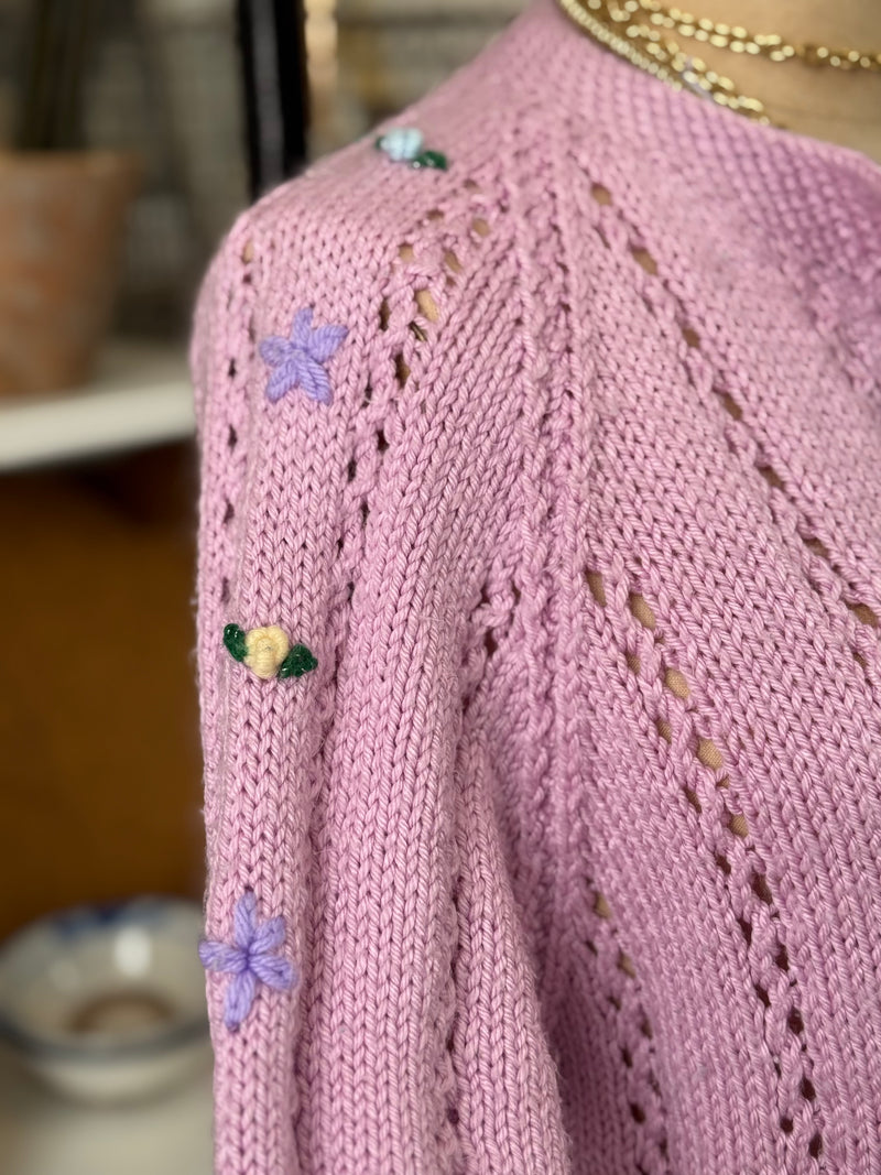 VINTAGE LAVENDER BLOSSOM CARDIGAN