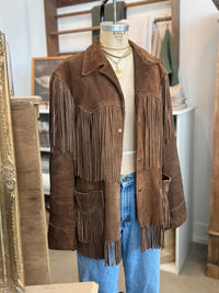 VINTAGE CHOCOLATE SUEDE FRINGE JACKET