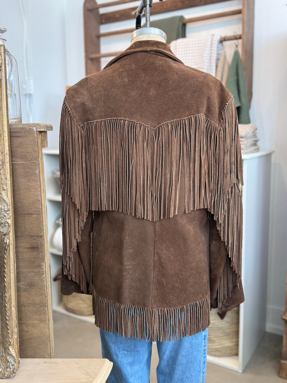 VINTAGE CHOCOLATE SUEDE FRINGE JACKET