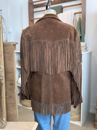 VINTAGE CHOCOLATE SUEDE FRINGE JACKET