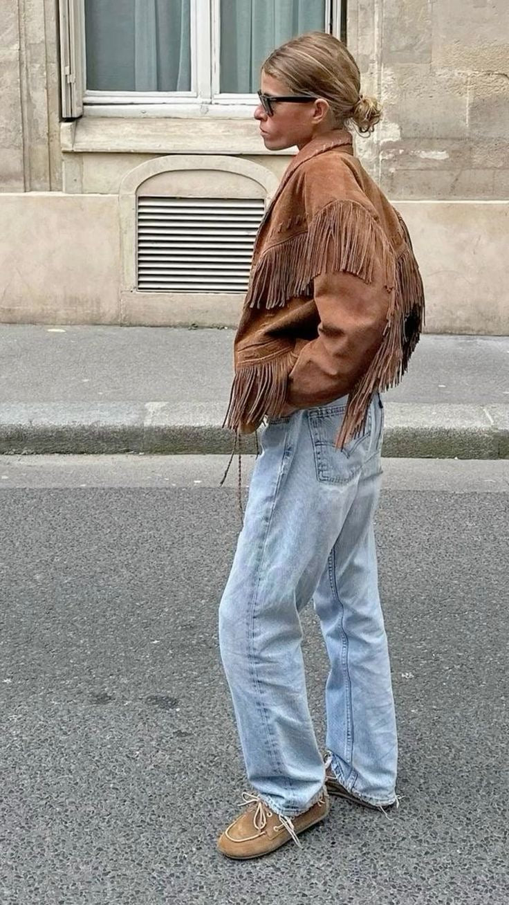 VINTAGE CHOCOLATE SUEDE FRINGE JACKET