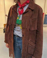 VINTAGE CHOCOLATE SUEDE FRINGE JACKET