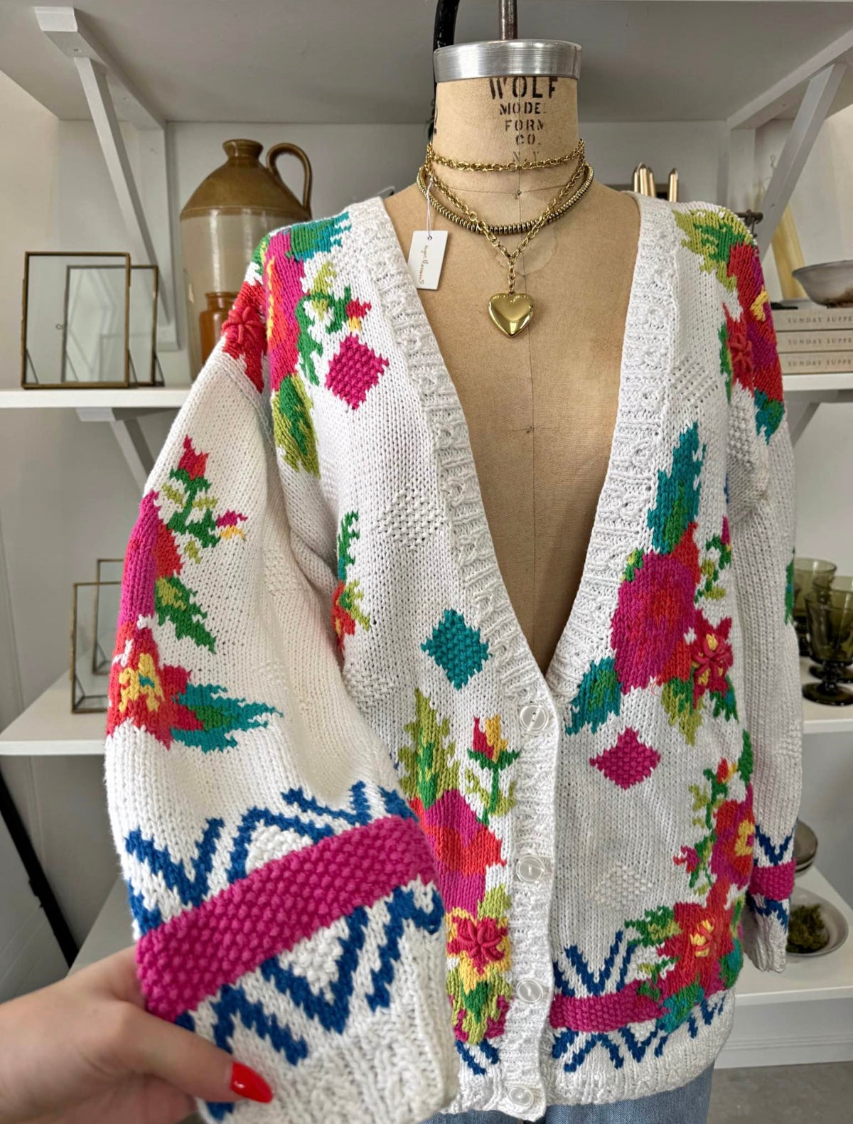 FLORAL KNITTED CARDIGAN