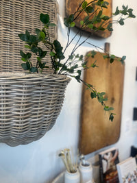 GREY RATTAN WALL PLANTER