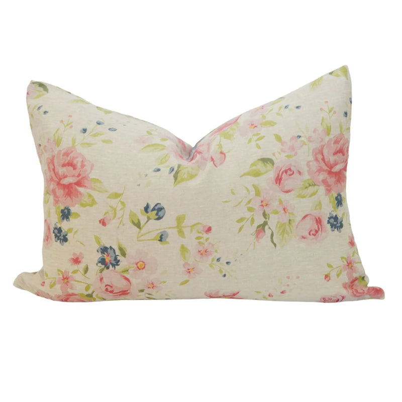 VINTAGE FLORAL LINEN PILLOW COVER