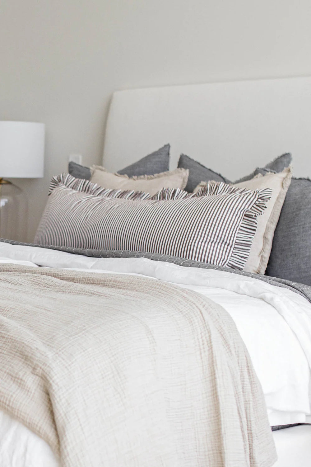 BROWN STRIPE BOLSTER PILLOW
