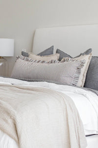 BROWN STRIPE BOLSTER PILLOW