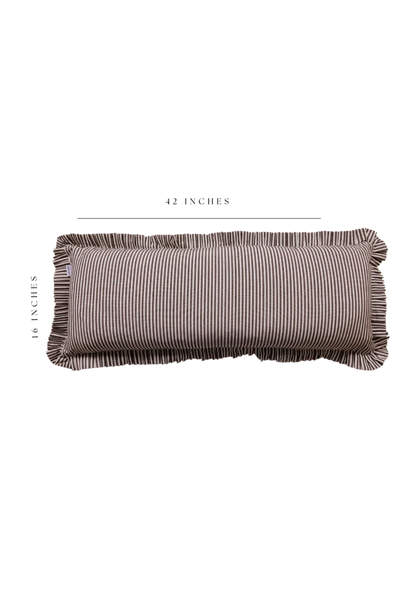 BROWN STRIPE BOLSTER PILLOW