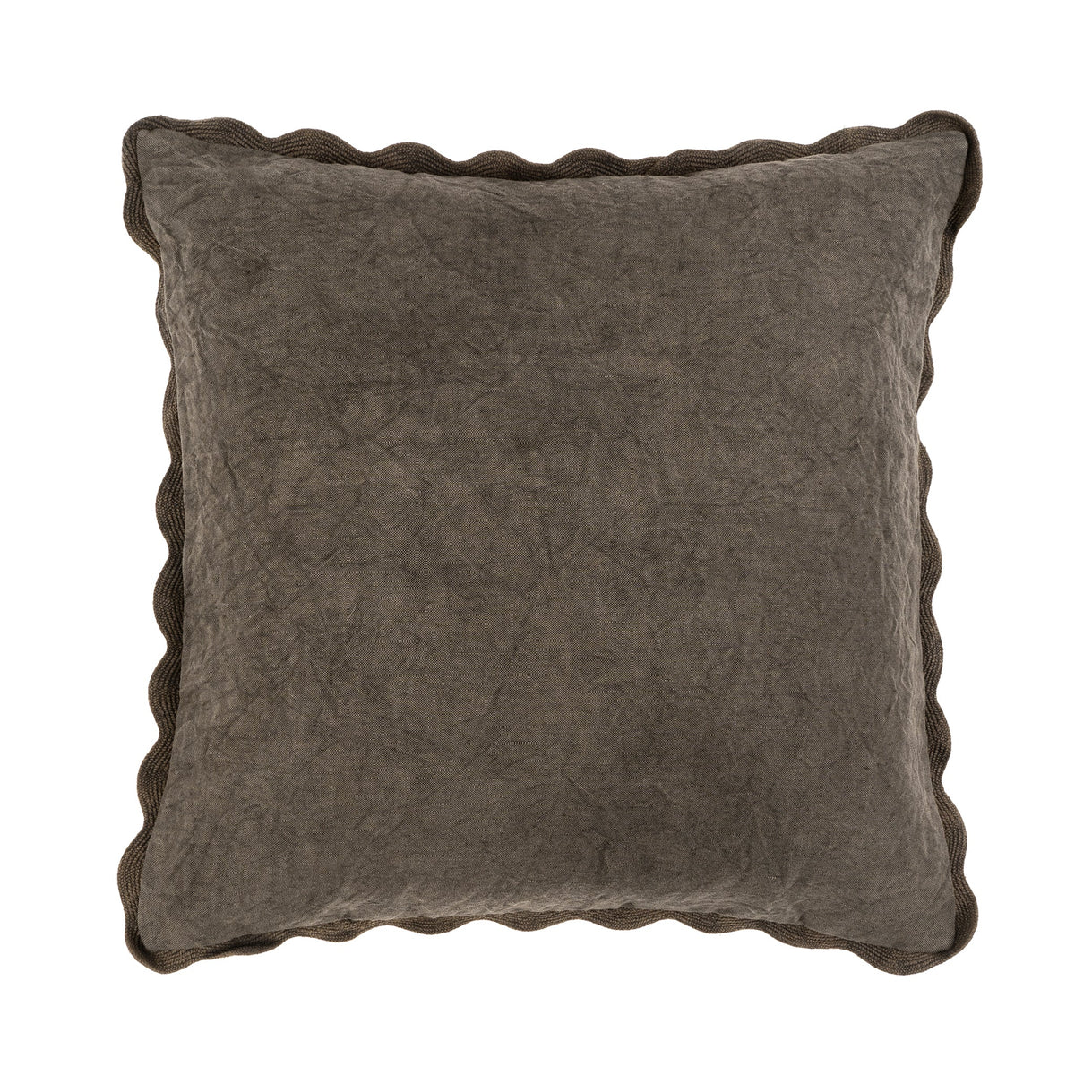 SCALLOPED EDGE PILLOW CHARCOAL