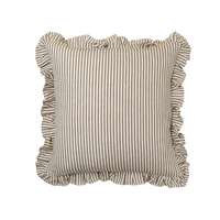 RUFFLE THIN STRIPE PILLOW GREY