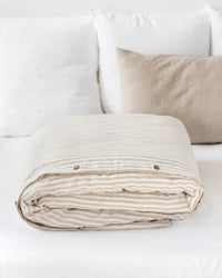 NATURAL STRIPE LINEN DUVET COVER