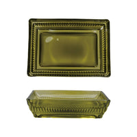 OLIVE PRESSED GLASS SOAP DISH
