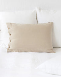 LINEN PILLOWCASE WITH BUTTONS IN NATURAL