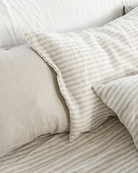 NATURAL STRIPE LINEN DUVET COVER