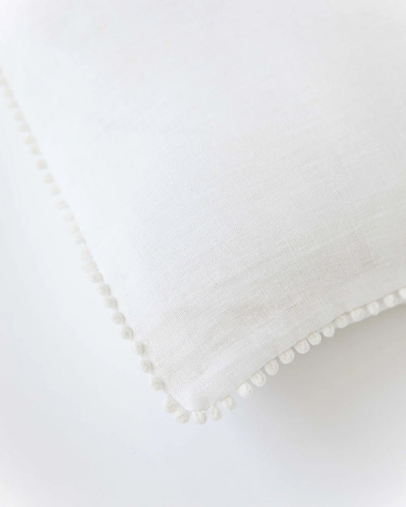 POM POM TRIM LINEN EURO SQUARE SHAM