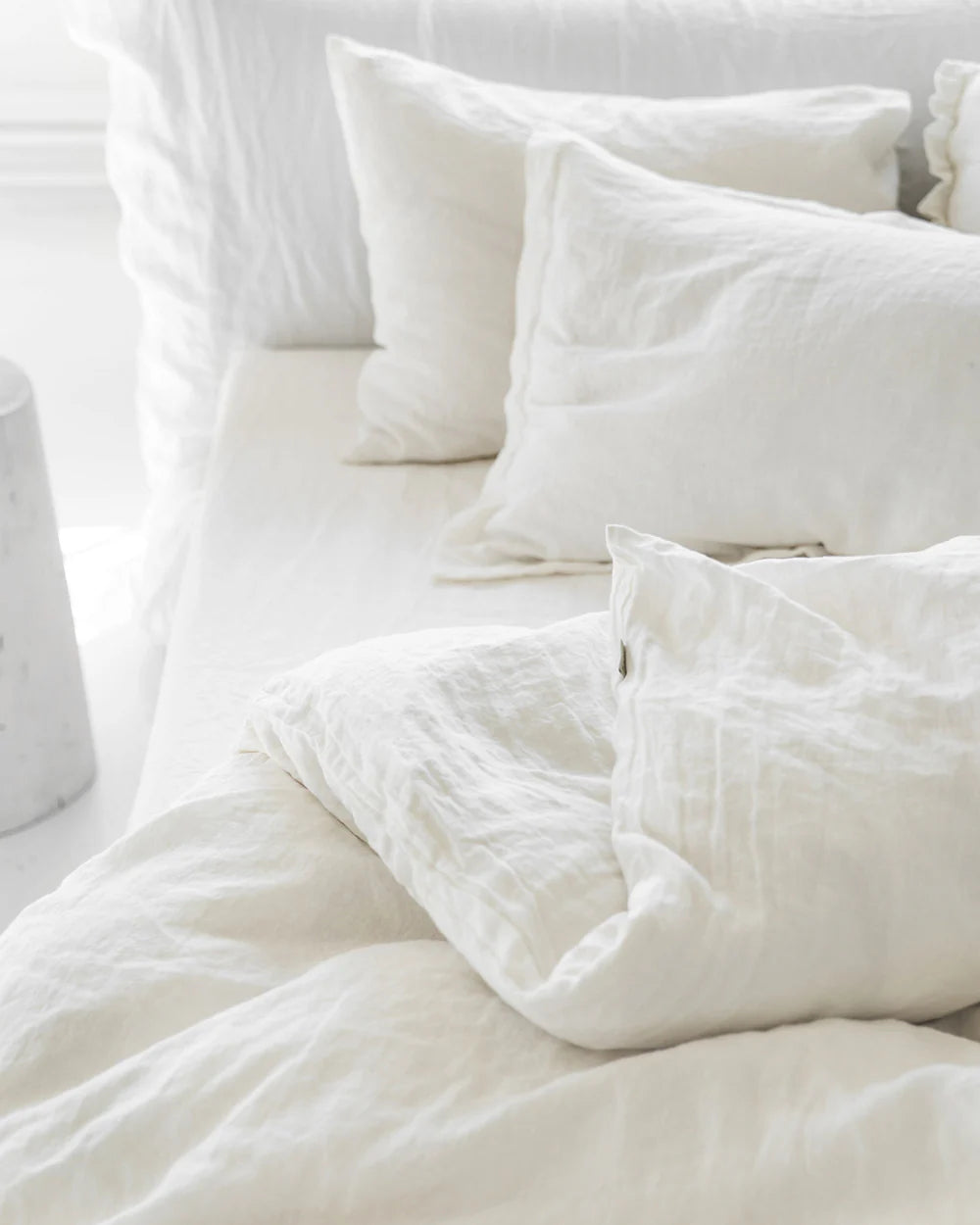 WHITE LINEN DUVET COVER