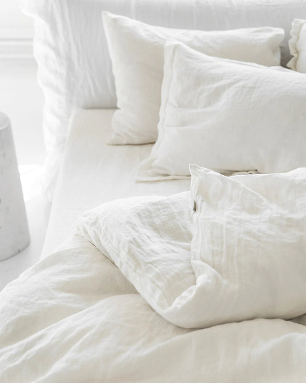 WHITE LINEN DUVET COVER