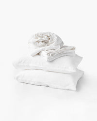 WHITE LINEN SHEET SET (PRE ORDER)