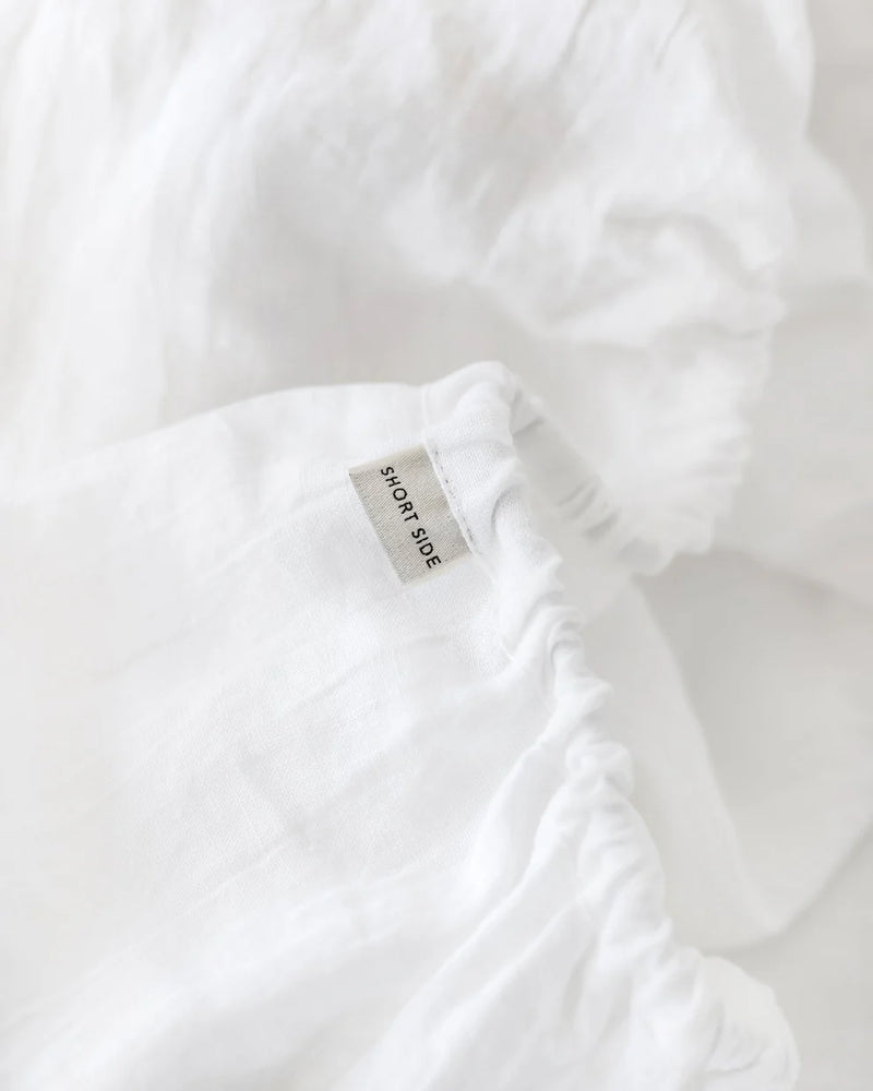 WHITE LINEN SHEET SET (PRE ORDER)