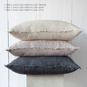 Lina Linen Pillow, Dove