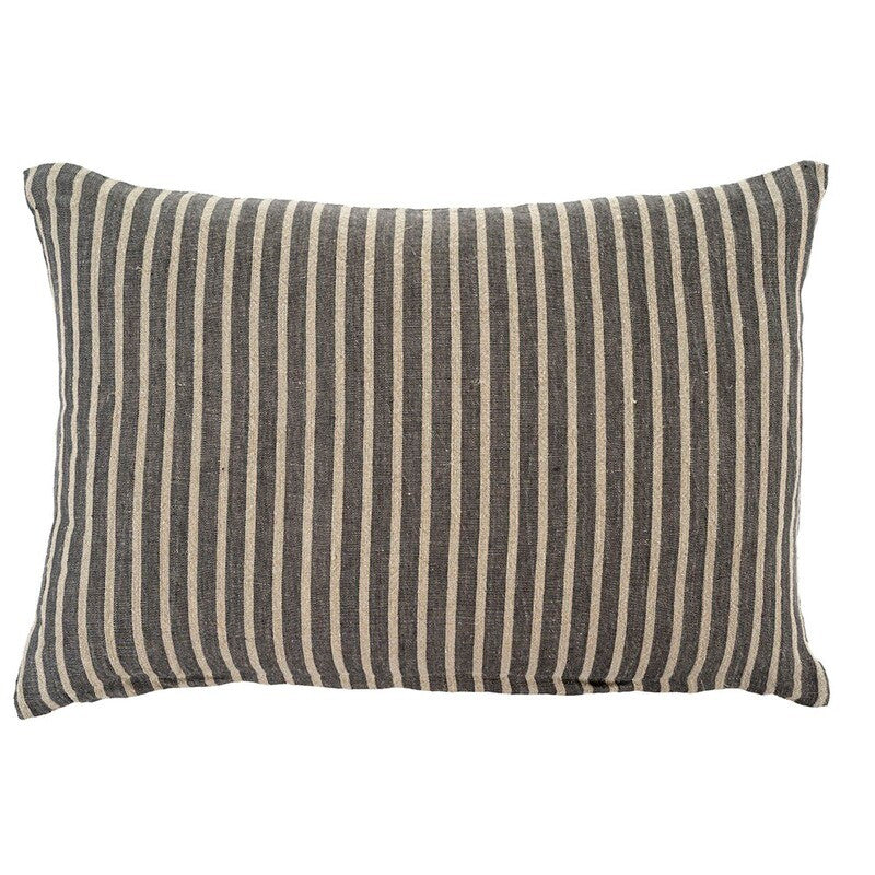 Pinstripe Linen Pillow, Grey