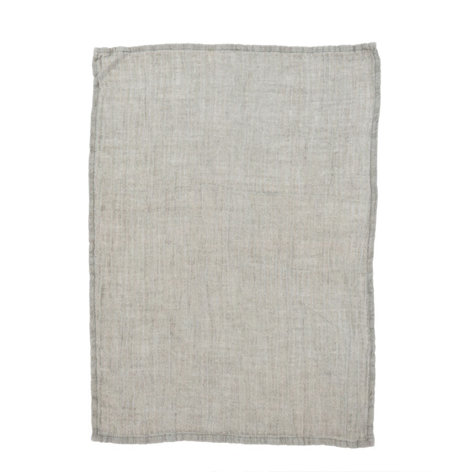 Rustic Linen Tea Towel, Dark
